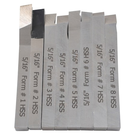 H & H Industrial Products 5/16 X 3-1/8" 8 Piece High Speed Steel Lathe Turning Tool Set 2006-9024